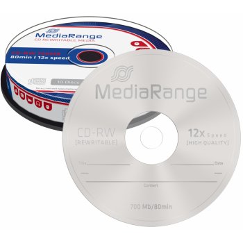 MediaRange CD-RW 700MB 12x, 10ks