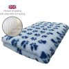 DRYBED Premium Vet Bed Small Paws svetlomodrý + tmavomodré labky 100 x 75 cm
