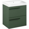 Luafen Ardo Skříňka s umyvadlem 60 cm, lesní zelená mat, madlo černá mat ARDO60ZMC 1 set