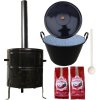 Perfect Cauldron kotlík na guláš a zabíjačku smalt 1,2 mm 50 l, Perfect Cauldron kotlina 50 cm KOV, pokrievka smalt 57 cm, vareška 80 cm SMREK, paprika sladká GURMÁN 250 g