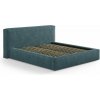 Modrá čalúnená dvojlôžková posteľ s úložným priestorom s roštom 140x200 cm Simon Olivia – Micadoni