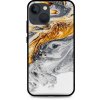 Kryt TopQ LUXURY iPhone 13 pevný Marble šedo-zlatý 64754
