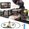 Elektrický vláčik na diaľkové ovládanie, lokomotíva, veľká železničná dráha, dym + diaľkové ovládanie