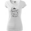 Futbalová lopta kopačka jedným ťahom - Dámske tričko Pure - XS ( Biela )