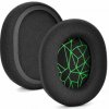 Náhradné Náušníky pre SteelSeries Arctis 3, 5, 7, 9 Pro, Pamäťová pena + Textil, Čierne / Zelené, 1 pár