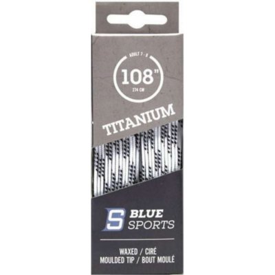 BLUE-SPORTS Hokejové šnúrky Blue Sports Titanium voskované Farba: biela, Dĺžka: 243 cm / 96"