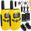 Vysielačky Baofeng BF-T6 – žlté, sada 2 ks (Vysielačky s dosahom do 2 km, LED svetlom a 1500 mAh batériou – spoľahlivá komunikácia bez mobilnej siete)