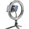 Tripod CellularLine Selfie Ring s LED osvetlením pre selfie fotky a videá, čierna