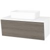 Dreja Umývadlová skrinka INVENCE SZZ 80 (umývadlo Joy) - L01 Biela vysoký lesk / D03 Cafe