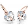 Cutie Jewellery Slušivé detské náušnice z ružového zlata C2211-10-X-4 svetlo modrá