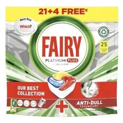 Fairy Kapsule do umývačky riadu Lemon Platinum Plus 25 ks