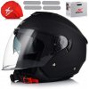 OTVORENÁ MOTOCYKLOVÁ PRILBA SHIRO IBIZA ČIERNA MATT SKÚTER CHOPPER + CLONA