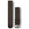 Remienok Garmin Řemínek Quick Release 20mm, kožený tmavě hnědý, stříbrná přezka 010-12691-01