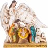 MagicHome Vianoce Dekorácia MagicHome Vianoce, Svätá rodinka pod krídlami anjela, polyresin, 21,5 cm