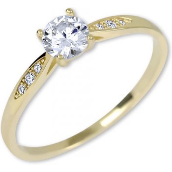 Brilio zlatý zásnubný prsteň s kryštálmi 229 001 00809