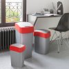 Curver® Kôš FLIP BIN 9L, šedostrieborný/červený, na odpad