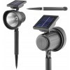 LED solárne poháňané záhradné svetlo reflektor 0,4W IP44 súmrakový senzor studená farba