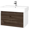 Dreja Kúpeľňová skrinka BONO SZZ 70 umývadlo Glance - N01 Biela lesk / Úchytka T34 / D25 Teak