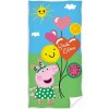 Carbotex · Bavlněná plážová osuška Prasiatko Peppa s balónikmi - 100% bavlna, froté s gramážou 300 gr./m² - 70 x 140 cm