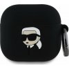 Karl Lagerfeld 3D Logo NFT Karl Head Silikónové Puzdro pre AirPods 4 Black