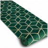 Najkoberce Behúň EMERALD exkluzívny 1014 glamour, styl kocka zelený/zlatý 80 cm