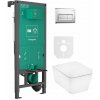Súprava WC misa s pomaly sa sklápajúcim sedadlom Hansgrohe EluPura Q 60293450, podomietková konštrukcia Hansgrohe iFrame universal 01022180, 66001000