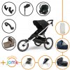 Set 11v1 Thule Glide 3 Black + madlo + vanička Tinted Taupe + JOMK príslušenstvo + autosedačka Cybex s ISOFIX základňou a adaptérmi Thule
