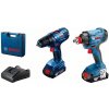 BOSCH Aku rázový uťahovač GDX 180-LI + Aku vŕtací skrutkovač GSR 180-LI 06019G5222