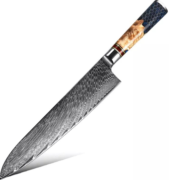 IZMAEL Damaškový kuchynský nôž Honeycomb Big Chef 24.3 cm