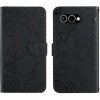 Peňaženkové puzdro Embossing Pattern Motýľ a ruže čierne – T Phone 3
