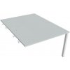 Hobis Pracovný stôl Uni k pozdĺ. reťazeniu, 120x75,5x160 cm, sivá/biela