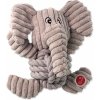 Hračka DOG FANTASY Safari slon s uzlom pískajúcim 18 cm