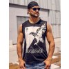 Čierne pánske tank top tričko s potlačou Bolf 14821A