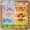 Teddies vkládačka/edukační labyrint 2v1 dřevěný 30x30cm