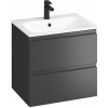Cersanit Moduo SET, závesná skrinka 60x45x57 cm + umývadlo 60cm, antracitová matná, S801-472-DSM