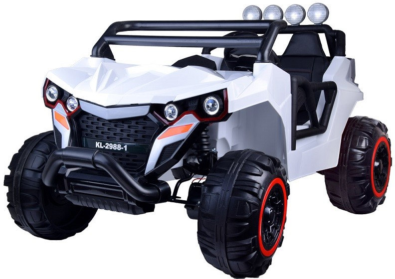 Joko elektrické autíčko jeep Mighty 4x4 dvojmiestne kožené sedadlo penové kolesá nosnosť 40kg biela