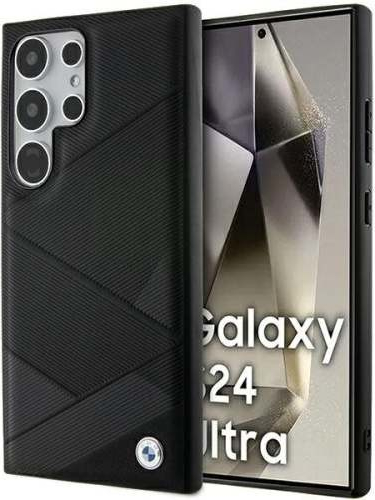 BMW hard Samsung Galaxy S24 ULTRA Signature Leather Crossing Lines Pattern čierne