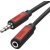 JACK kábel 3,5mm stereo, vidlica - 3,5mm zásuvka 5m