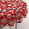 Biante Bavlnený okrúhly obrus Sandra SA-528 Vianočné banky na červenom Ø 80 cm