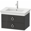 DURAVIT White Tulip závesná skrinka pod umývadlo, 2 zásuvky, 684 x 458 x 410 mm, grafit vysoký lesk, WT43510H1H1