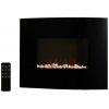 Nástenný alebo voľne stojaci elektrický krb s efektom plameňa, čierny, 1000/2000 W
