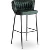 JAKS Barová stolička zelená velúr Flores