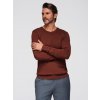 Ombre Men's sweater with round neckline in stretch knit with classic weave - maroon krémová | tmavočervená XL Ombre 5907064526536