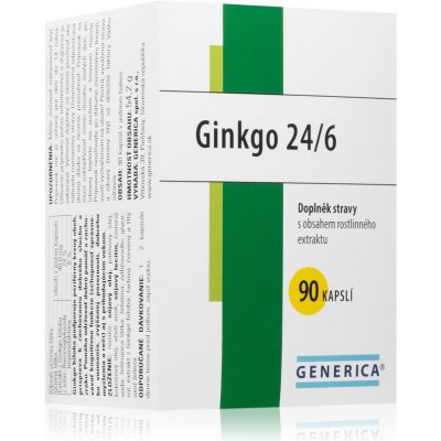 Generica Ginkgo 24/6 kapsuly na podporu krvného obehu a kognitívnych funkcií 90 cps