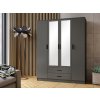 Šatníková skriňa ROMANA 160 zrkadlá Grafit