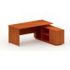 Kancelársky stôl so skrinkou MIRELLI 160x160 cm, pravý, čerešňa