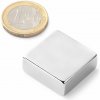 SOLLAU Neodymový magnet hranol 25x25x10 mm, N38, ponikelovaný