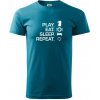 Eat sleep play - šach - Klasické pánske tričko vyššej gramáže - 2XL ( Tmavý tyrkys )