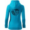 Florbal love - Mikina dámska trendy zipper s kapucňou - S ( Svetlý tyrkys )