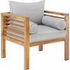 tectake 405240 záhradné kreslo boka, lazúrované drevo, nosnosť 120 kg - za kus